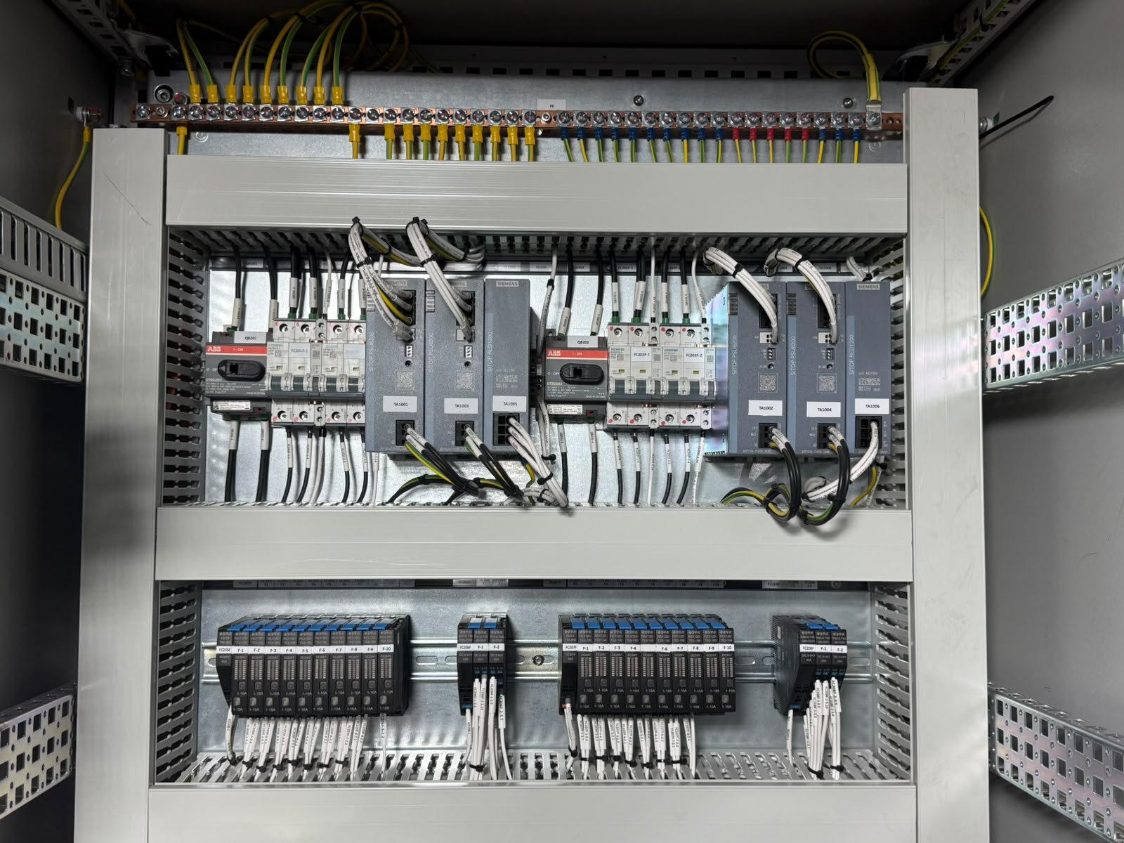 Redundant 24 V DC power distribution with ABB switch-disconnectors, SITOP PSU6200 supplies and E-T-A breakers